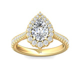 Sugarock Micropave Halo 14K Yellow Gold Engagement Ring DEF VVS-VS