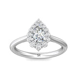 Sugarock Solitaire 18K White Gold Engagement Ring DEF VVS-VS