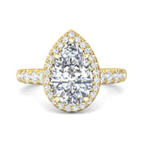 Sugarock Micropave Halo 18K Yellow Gold Engagement Ring DEF VVS-VS