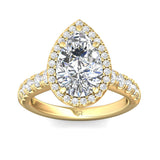 Sugarock Micropave Halo 18K Yellow Gold Engagement Ring DEF VVS-VS