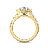 Sugarock Micropave Halo 18K Yellow Gold Engagement Ring DEF VVS-VS