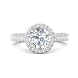 Sugarock Micropave Halo 14K White Gold Engagement Ring DEF VVS-VS
