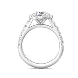Sugarock Micropave Halo Platinum Engagement Ring DEF VVS-VS