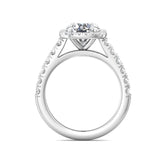 Sugarock Micropave Halo 14K White Gold Engagement Ring DEF VVS-VS