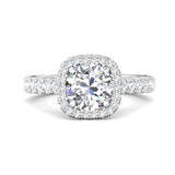 Sugarock Micropave Halo Platinum Engagement Ring DEF VVS-VS
