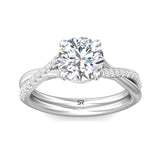 Sugarock Split Shank 14K White Gold Engagement Ring DEF VVS-VS