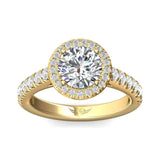 Sugarock Micropave Halo 14K Yellow Gold Engagement Ring DEF VVS-VS