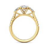 Sugarock Three Stone 14K Yellow Gold Engagement Ring DEF VVS-VS