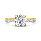 Sugarock Micropave 14K Yellow Gold Engagement Ring DEF VVS-VS