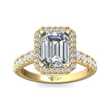 Sugarock Micropave Halo 14K Yellow Gold Engagement Ring DEF VVS-VS