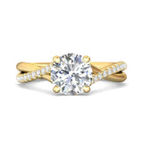 Sugarock Split Shank 14K Yellow Gold Engagement Ring DEF VVS-VS