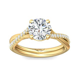 Sugarock Split Shank 14K Yellow Gold Engagement Ring DEF VVS-VS