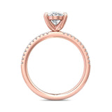 Sugarock Micropave 18K Rose Gold Engagement Ring DEF VVS-VS
