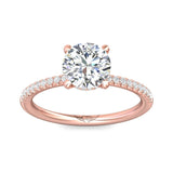 Sugarock Micropave 18K Rose Gold Engagement Ring DEF VVS-VS