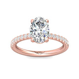 Sugarock Micropave 18K Rose Gold Engagement Ring DEF VVS-VS
