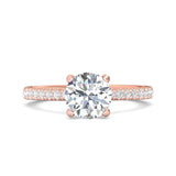 Sugarock Micropave 18K Rose Gold Engagement Ring DEF VVS-VS