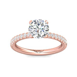 Sugarock Micropave 18K Rose Gold Engagement Ring DEF VVS-VS
