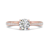 Sugarock Micropave 18K Rose Gold Engagement Ring DEF VVS-VS
