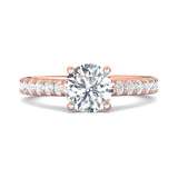 Sugarock Micropave 18K Rose Gold Engagement Ring DEF VVS-VS