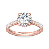 Sugarock Micropave 18K Rose Gold Engagement Ring DEF VVS-VS