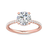 Sugarock Micropave 18K Rose Gold Engagement Ring DEF VVS-VS