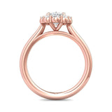 Sugarock Solitaire 18K Rose Gold Engagement Ring DEF VVS-VS