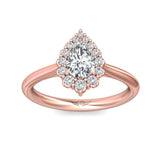 Sugarock Solitaire 18K Rose Gold Engagement Ring DEF VVS-VS