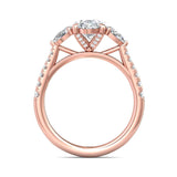 Sugarock Three Stone 18K Rose Gold Engagement Ring DEF VVS-VS
