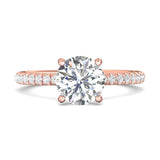Sugarock Micropave 18K Rose Gold Engagement Ring DEF VVS-VS