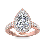 Sugarock Micropave Halo 18K Rose Gold Engagement Ring DEF VVS-VS