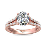 Sugarock Split Shank 18K Rose Gold Engagement Ring DEF VVS-VS