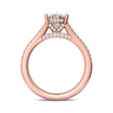 Sugarock Split Shank 18K Rose Gold Engagement Ring DEF VVS-VS