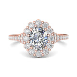 Sugarock Micropave Halo 18K Rose Gold Engagement Ring DEF VVS-VS