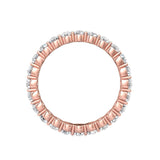 Sugarock Channel/Shared Prong 18K Rose Gold Wedding Band DEF VVS-VS