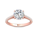 Sugarock Micropave 18K Rose Gold Engagement Ring DEF VVS-VS