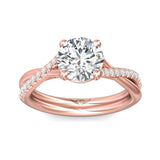 Sugarock Split Shank 18K Rose Gold Engagement Ring DEF VVS-VS