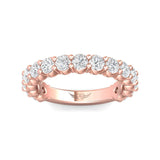 Sugarock Channel/Shared Prong 18K Rose Gold Wedding Band DEF VVS-VS