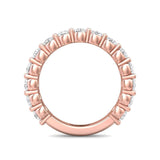 Sugarock Channel/Shared Prong 18K Rose Gold Wedding Band DEF VVS-VS