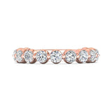 Sugarock Channel/Shared Prong 18K Rose Gold Wedding Band DEF VVS-VS