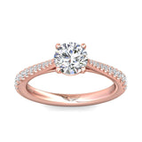 Sugarock Micropave 14K Rose Gold Engagement Ring DEF VVS-VS