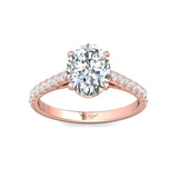 Sugarock Micropave 14K Rose Gold Engagement Ring DEF VVS-VS