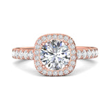 Sugarock Micropave Halo 14K Rose Gold Engagement Ring DEF VVS-VS