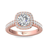Sugarock Micropave Halo 14K Rose Gold Engagement Ring DEF VVS-VS