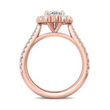 Sugarock Micropave Halo 14K Rose Gold Engagement Ring DEF VVS-VS
