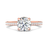 Sugarock Micropave 14K Rose Gold Engagement Ring DEF VVS-VS