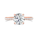 Sugarock Micropave 14K Rose Gold Engagement Ring DEF VVS-VS