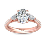 Sugarock Three Stone 14K Rose Gold Engagement Ring DEF VVS-VS