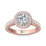 Sugarock Micropave Halo 14K Rose Gold Engagement Ring DEF VVS-VS