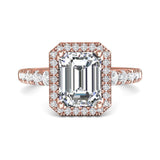 Sugarock Micropave Halo 14K Rose Gold Engagement Ring DEF VVS-VS