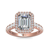 Sugarock Micropave Halo 14K Rose Gold Engagement Ring DEF VVS-VS
